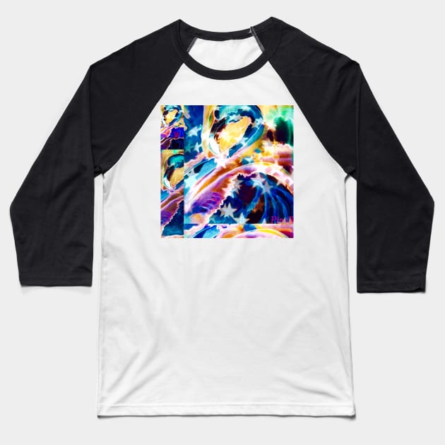 kaleidoscope flamingo Baseball T-Shirt by Pipsilk